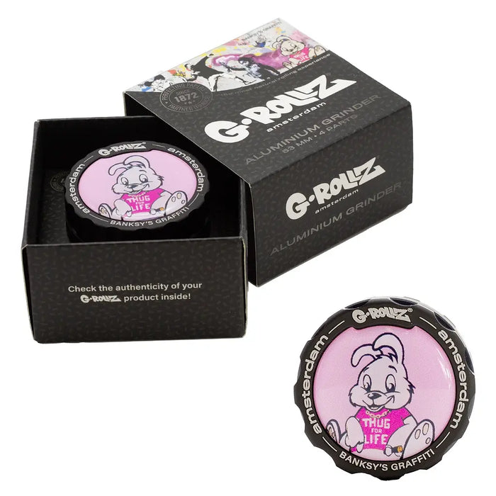 G-Rollz Moledor Banksy Thug For Life Conejo Gangster 53mm negro mate