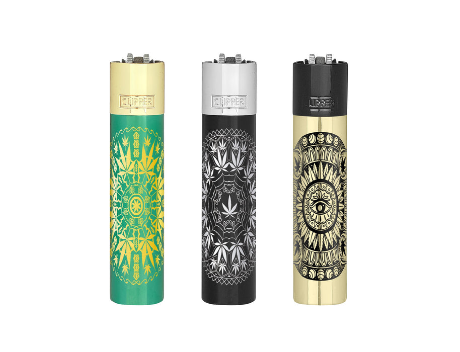 Encendedor Clipper Metálico mandala weed