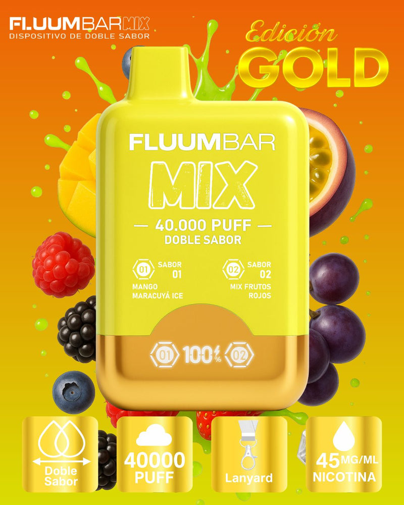 Vaporizador Desechable fluum bar mix 40000 puff doble sabor