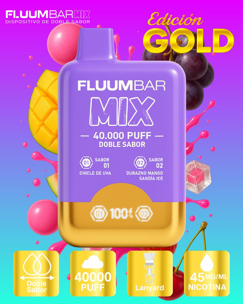Vaporizador Desechable fluum bar mix 40000 puff doble sabor