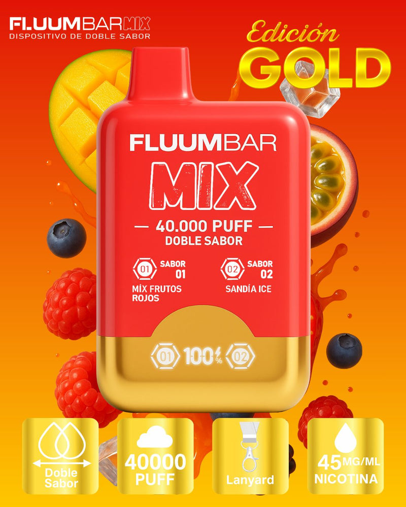 Vaporizador Desechable fluum bar mix 40000 puff doble sabor