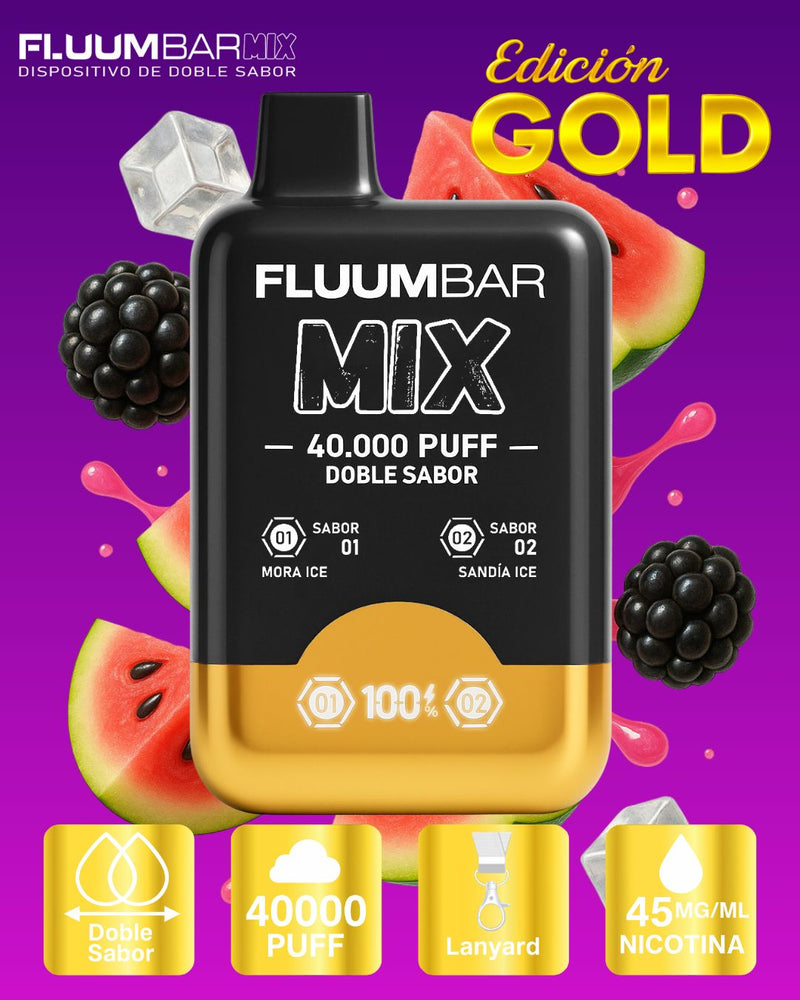 Vaporizador Desechable fluum bar mix 40000 puff doble sabor