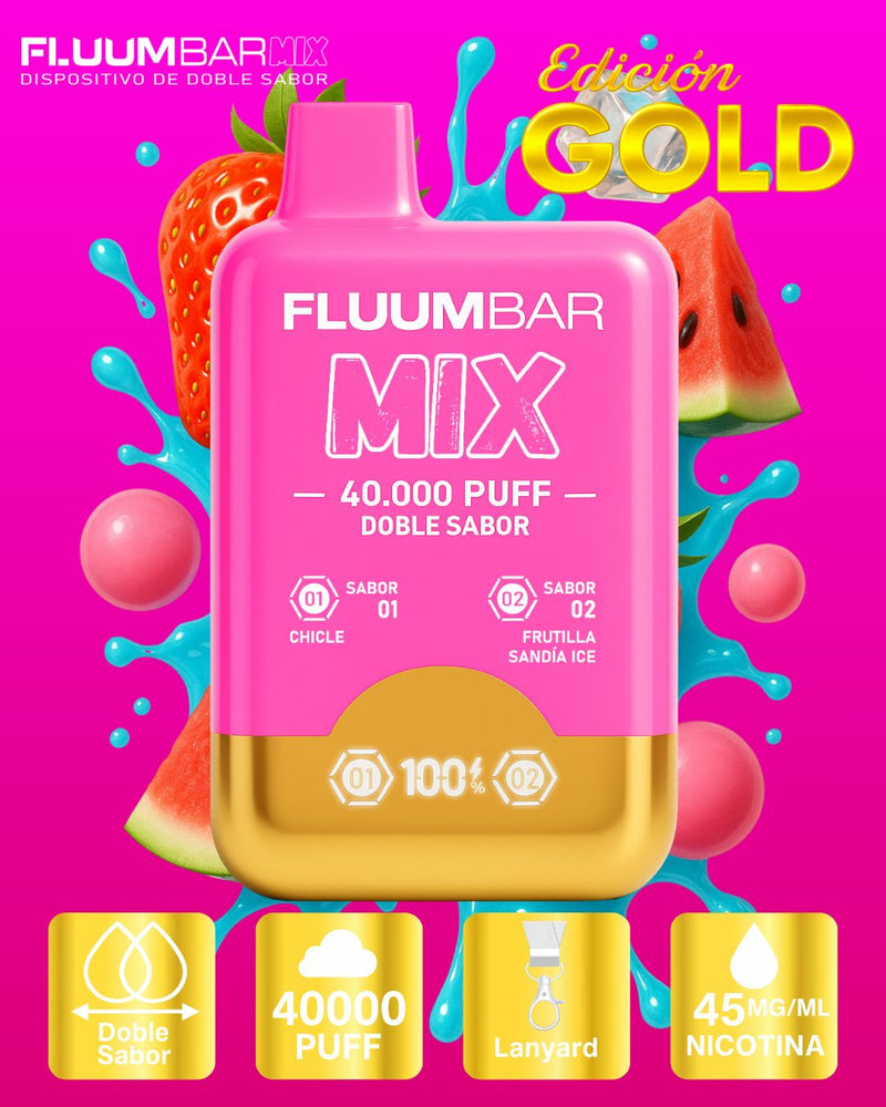 Vaporizador Desechable fluum bar mix 40000 puff doble sabor