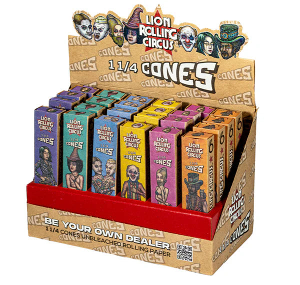 Pack Conos Pre-Enrolados Unbleached 1 1/4 Lion Rolling Circus (6u x Pack)