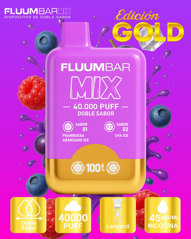 Vaporizador Desechable fluum bar mix 40000 puff doble sabor