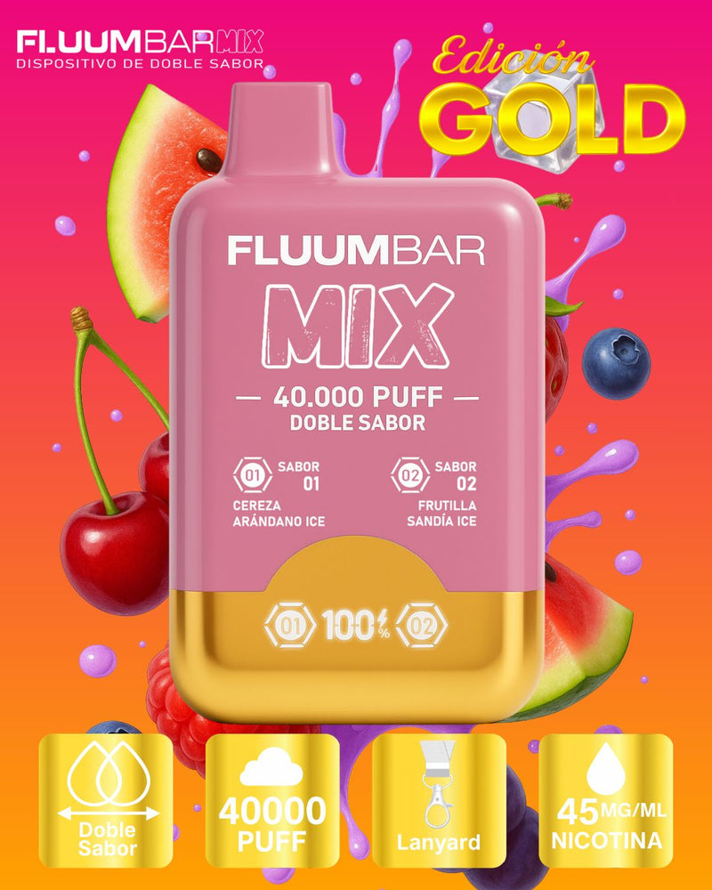 Vaporizador Desechable fluum bar mix 40000 puff doble sabor
